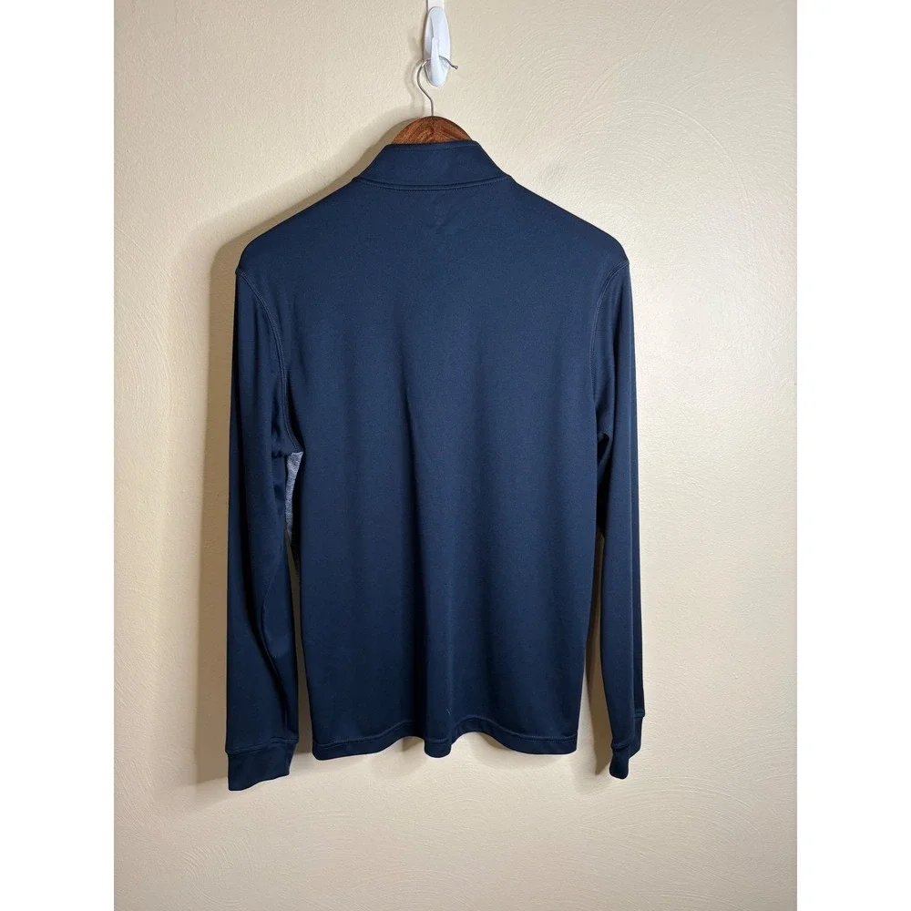 Adidas Golf Pullover Mens Small Navy Blue Heathered 1/4 Zip Sporty Active Preppy